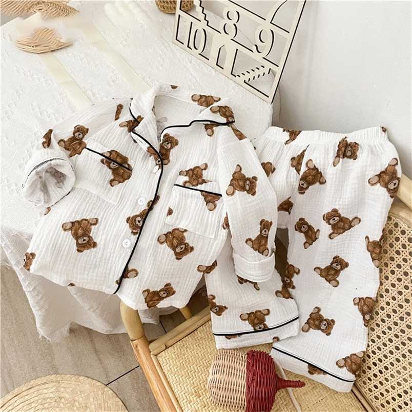 MILANCEL Autumn Kids Pajamas Korean Long Sleeve Bear Cardigan And Pants Cotton Yarn 2 Pcs Sleepwear 211109
MILANCEL Autumn Kids Pajamas Korean Long Sleeve Bear Cardigan And Pants Cotton Yarn 2 Pcs Sleepwear 211109