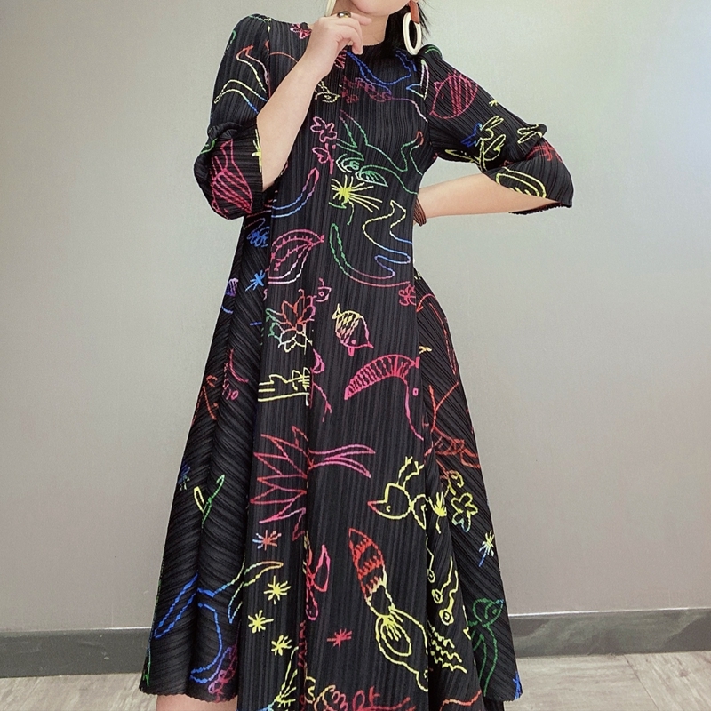 2021 New Autumn Winter Pleated Hand-painted Underwater World Ladies Es Vintage Plus Size Women Indie Designer Clothes 9kdd, Black
2021 New Autumn Winter Pleated Hand-painted Underwater World Ladies Es Vintage Plus Size Women Indie Designer Clothes 9kdd, Black