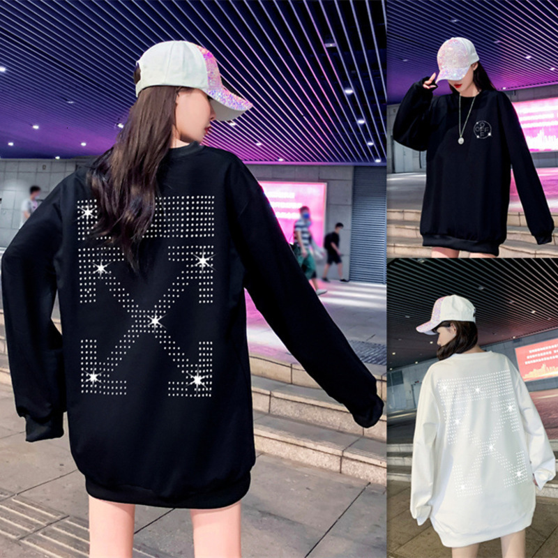 Ins super fire T-shirt off flash Diamond Long Sleeve autumn new men's and women's wear street fashion, Black
Ins super fire T-shirt off flash Diamond Long Sleeve autumn new men's and women's wear street fashion, Black