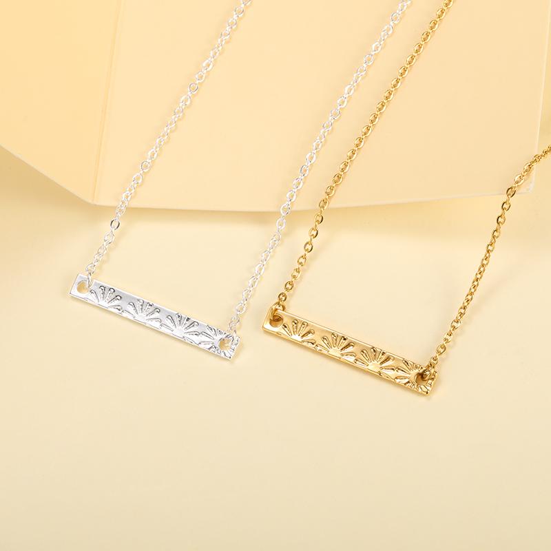 Chains Fashion Horizontal Strip Bar Pendants Necklace Print Stainless Steel Neck Chain Simple Necklaces For Women 2021 Jewelry Gift, Silver
Chains Fashion Horizontal Strip Bar Pendants Necklace Print Stainless Steel Neck Chain Simple Necklaces For Women 2021 Jewelry Gift, Silver