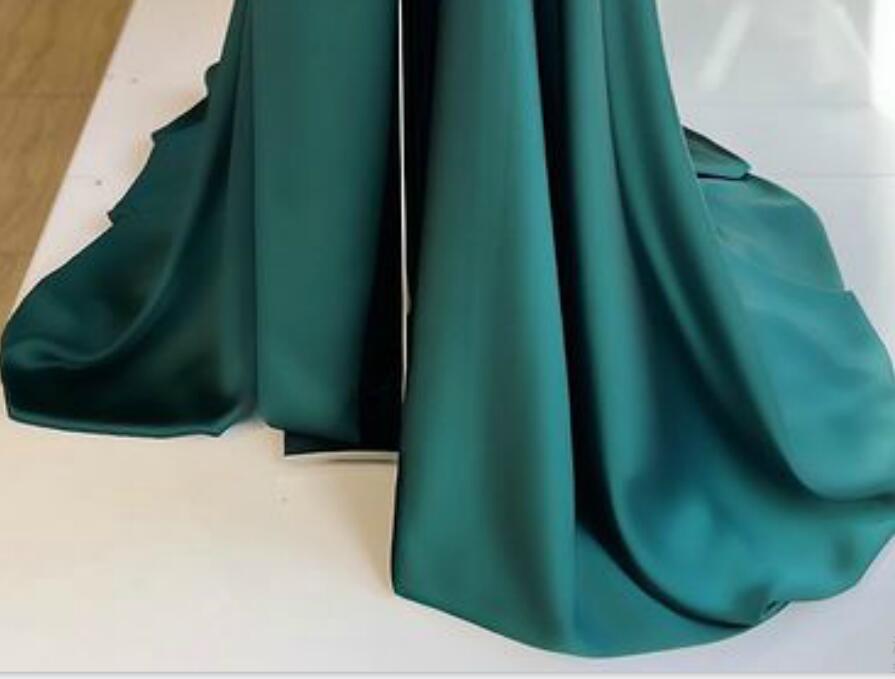 Aso Ebi 2021 Arabic Hunter Green Stylish Evening Dresses One Shoulder Prom Dresses High Split Formal Party Second Reception Gowns ZJ477