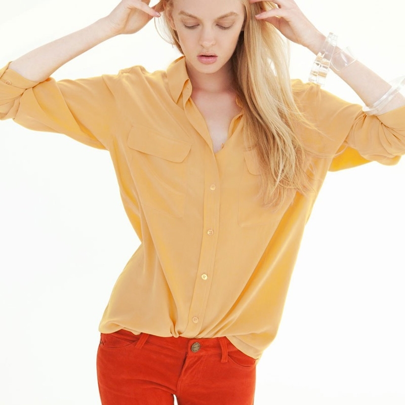 Women Summer 100% Natural Silk Blouse Real Silk Long Sleeve Basic Shirt OL Solid Multi-color Top Shirts Silk Blouses for Women 210225