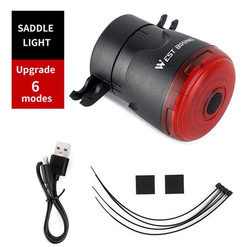 WEST BIKING IPX6 Waterproof USB Cycling Taillight Back Headlight Lamp Smart Bicycle Rear Light Brake 
WEST BIKING IPX6 Waterproof USB Cycling Taillight Back Headlight Lamp Smart Bicycle Rear Light Brake