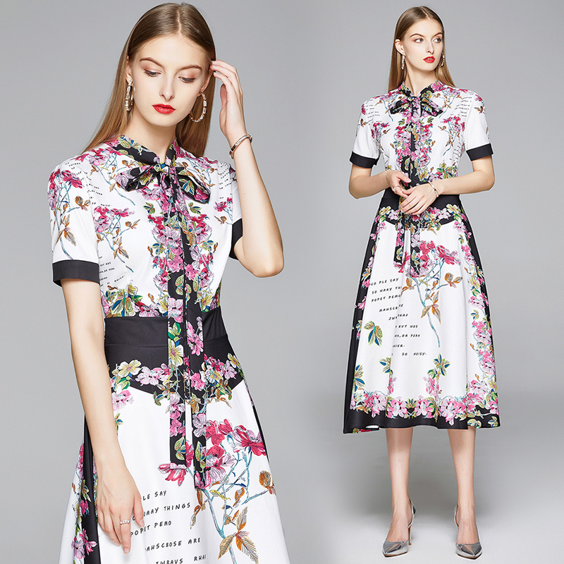 Spring Fashion Designer Bow Dresses Plus Size Fall Winter Long Sleeve Runway Women's Shirt Dress Prom Party Slim Office Ladies Floral Dress, Black;gray
Spring Fashion Designer Bow Dresses Plus Size Fall Winter Long Sleeve Runway Women's Shirt Dress Prom Party Slim Office Ladies Floral Dress, Black;gray