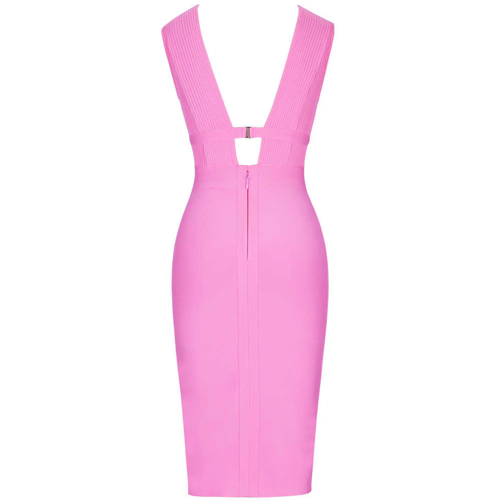 Bandage Dress for Women Summer Pink Bodycon Sexy Cut Out Rayon White Black Red Club Party Evening Outfits 210623
