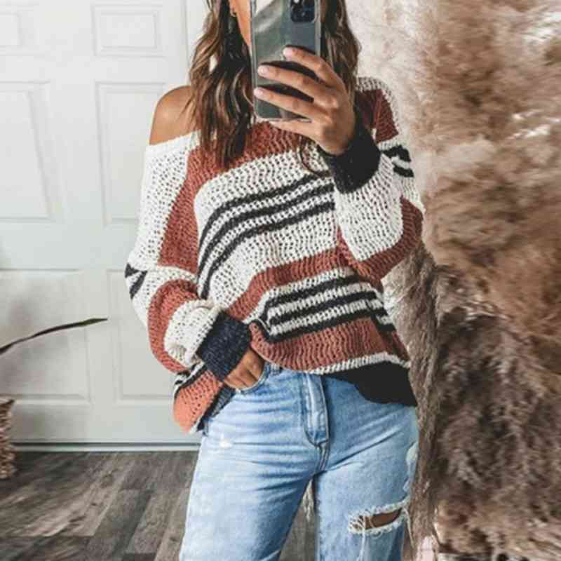 Color-block Colorful Thin Striped Sweater Women Casual Sweaters Autumn Color Matching Knitwear Loose Pullovers Jumper Pull Femme 210603, Blue
Color-block Colorful Thin Striped Sweater Women Casual Sweaters Autumn Color Matching Knitwear Loose Pullovers Jumper Pull Femme 210603, Blue