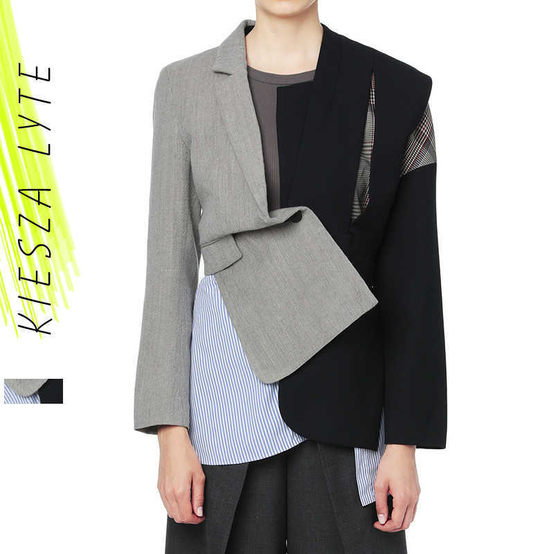 Women Blue Plaid Asymmetrical Big Size Blazer Lapel Long Sleeve Loose Fit Jacket Fashion Spring Autumn wool coat women 210608, Gary and dark blue
Women Blue Plaid Asymmetrical Big Size Blazer Lapel Long Sleeve Loose Fit Jacket Fashion Spring Autumn wool coat women 210608, Gary and dark blue