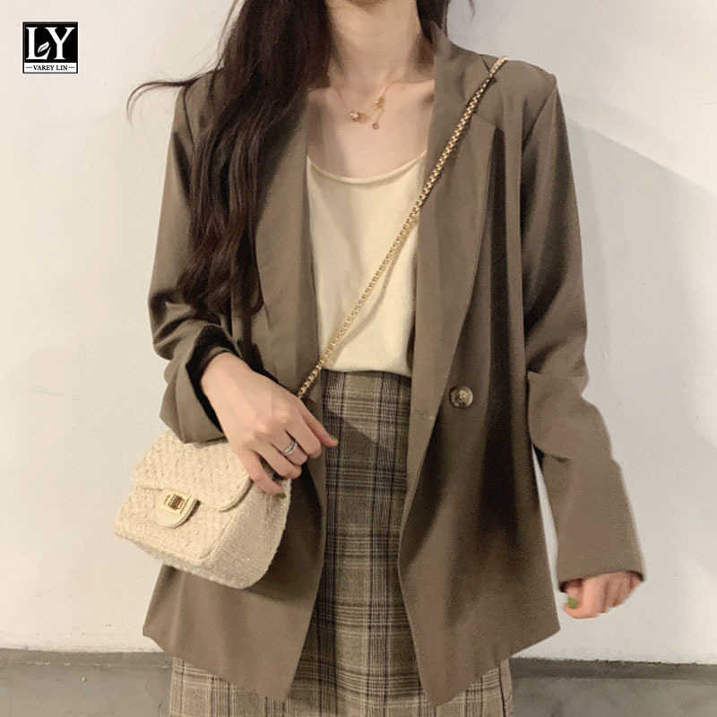 LY VAREY LIN Autumn Women Casual Solid Suit Jackets Notched Collar Long Sleeve Loose Outerwear Ladies Button Blazers 210526, Black
LY VAREY LIN Autumn Women Casual Solid Suit Jackets Notched Collar Long Sleeve Loose Outerwear Ladies Button Blazers 210526, Black