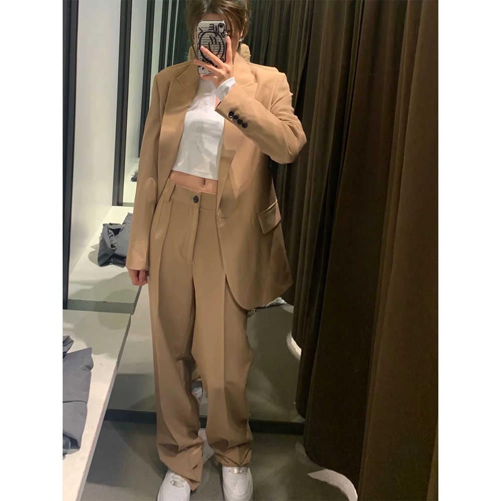 Women 2 piece set suit Blazer and Trousers Elegant High Fashion Chic Lady Woman blazer Outfits 210709