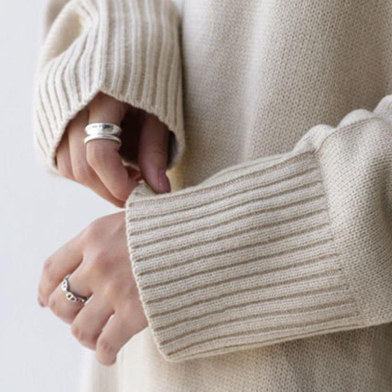 Japanese style black loose turtleneck clothes autumn and winter slimming soft large size warm kintted dresses 2A920 210526