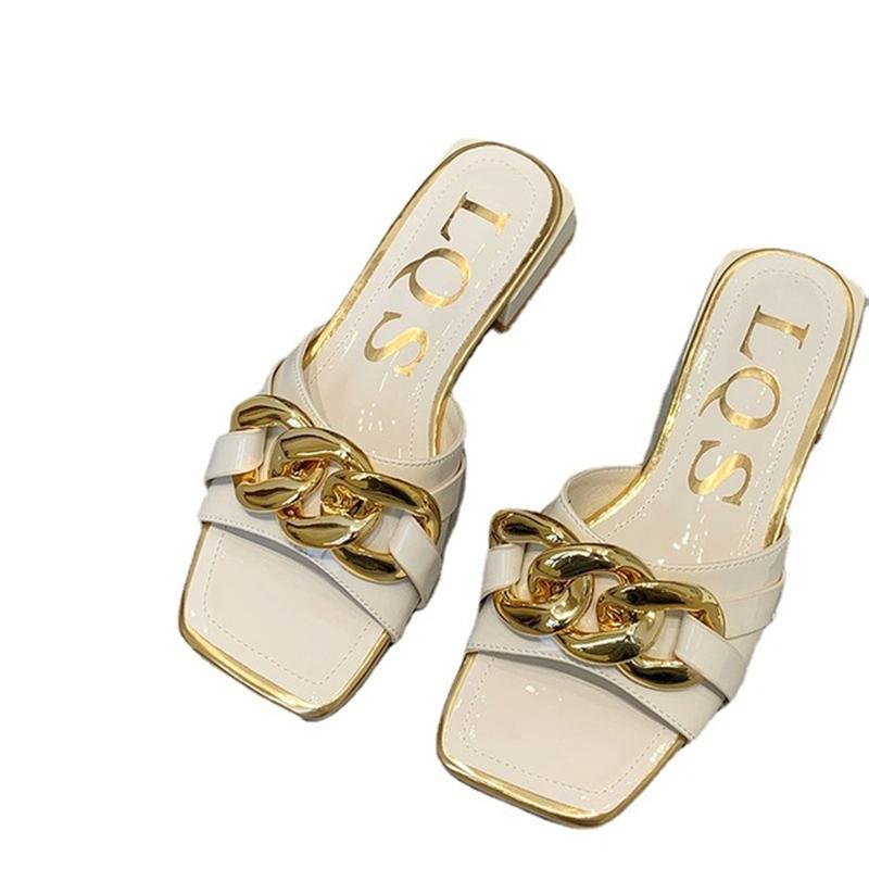 Slippers Women's Shoes And 2021 Summer Chain Street Shooting Retro Square Head Low Heels Wearing One-word Sandals, Black
Slippers Women's Shoes And 2021 Summer Chain Street Shooting Retro Square Head Low Heels Wearing One-word Sandals, Black