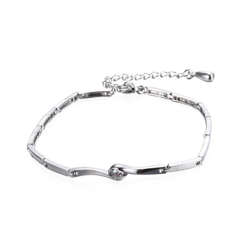 Link, Chain Sangdo Women Silver Color Rhinestone Simple Elegant Zircon Bracelets Copper Hand
Link, Chain Sangdo Women Silver Color Rhinestone Simple Elegant Zircon Bracelets Copper Hand