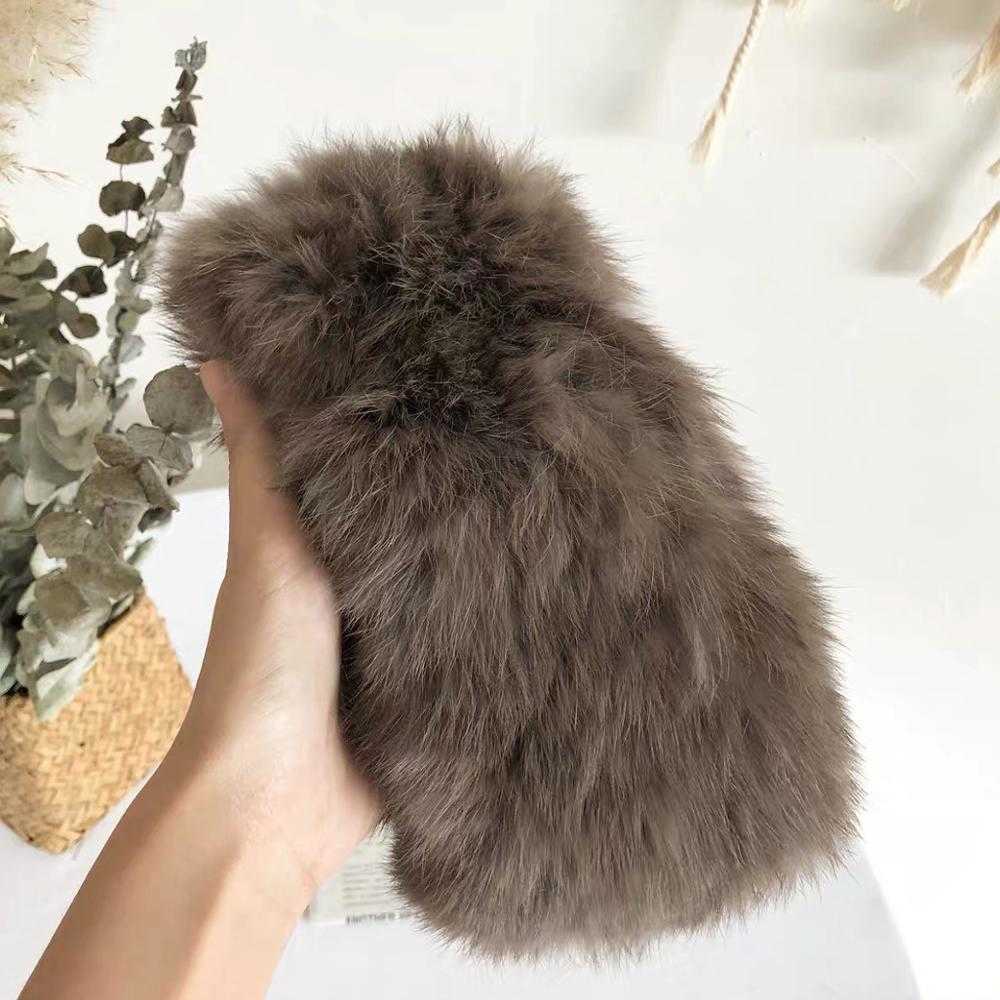 Winter Real Rabbit Fur Headband Women Hair Accessories ins Plush Fur Empty Top Hat Vintage Hairbands For Girls Solid Headwear X072