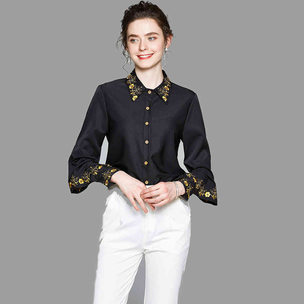 Women Spring Designer Vintage Floral Embroidery Blouse Shirt Female Black Sexy Office Casual Chemise Womens Elegant Tops Blouses 210525
Women Spring Designer Vintage Floral Embroidery Blouse Shirt Female Black Sexy Office Casual Chemise Womens Elegant Tops Blouses 210525