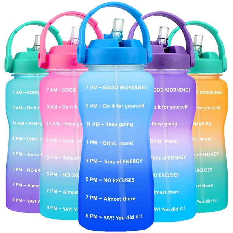 QuiFit 3.8L 2L Wide Mouth Gallon Tritan Water Bottle With Straw & Time Markings BPA Free Portable Sports GYM Jug Mobile Holder 210630
QuiFit 3.8L 2L Wide Mouth Gallon Tritan Water Bottle With Straw & Time Markings BPA Free Portable Sports GYM Jug Mobile Holder 210630