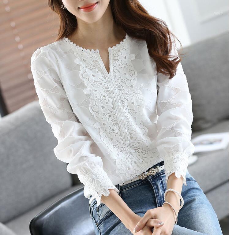 Women' Blouses & Shirts Ladies Lace Solid Long Sleeve Casual Tops Embroidery Plus Size Women Arrival Spring Basic Chiffon Blouse, White
Women' Blouses & Shirts Ladies Lace Solid Long Sleeve Casual Tops Embroidery Plus Size Women Arrival Spring Basic Chiffon Blouse, White