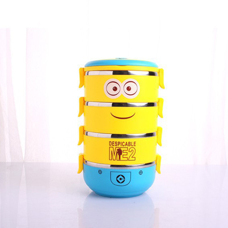 Cartoon Stainless Steel Lunchbox for Kid Tiffin Boxes Thermal Bento for School Students Tableware 4D Lunch Box for Kids Y200429