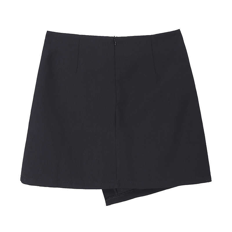 Temperament High Waist A-line Skirts for Women Irregular Fashion Pleated Jupe Casual Simple All-match Bottoms Summer 210525