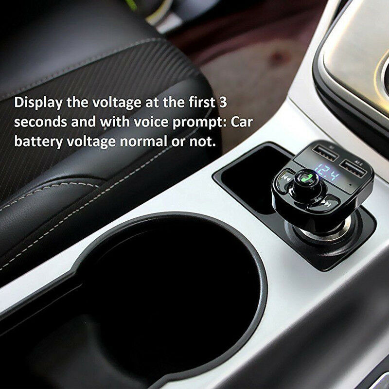 X8 Car FM Transmitter Aux Modulator Bluetooth Handsfree Kit Audio MP3 Player with 3.1A Quick Charge Dual USB Charger