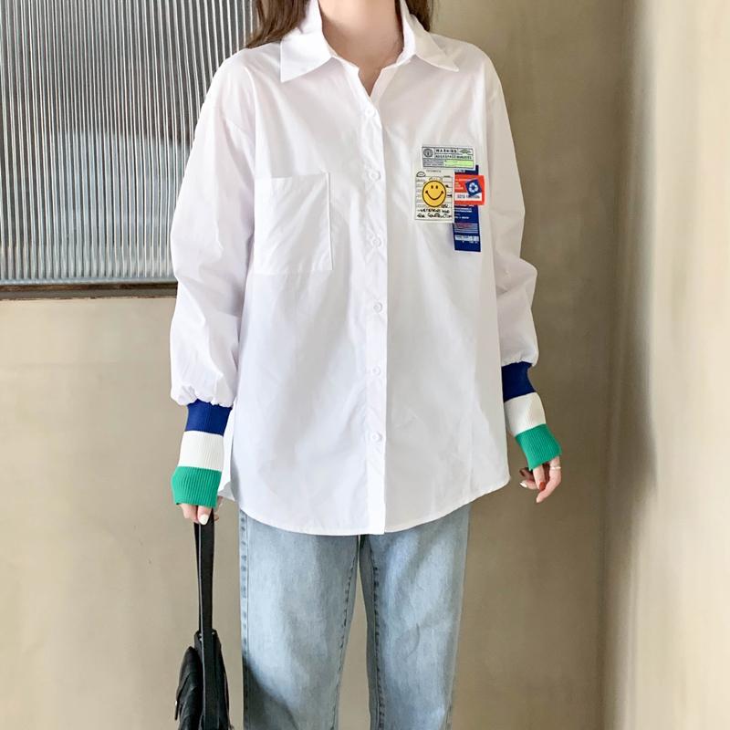 Women's Blouses & Shirts Korean Chic Long Sleeve White Blouse Loose Patchwork Casual Womens Shirt Turndown Collar Harajuku Tops, Image
Women's Blouses & Shirts Korean Chic Long Sleeve White Blouse Loose Patchwork Casual Womens Shirt Turndown Collar Harajuku Tops, Image