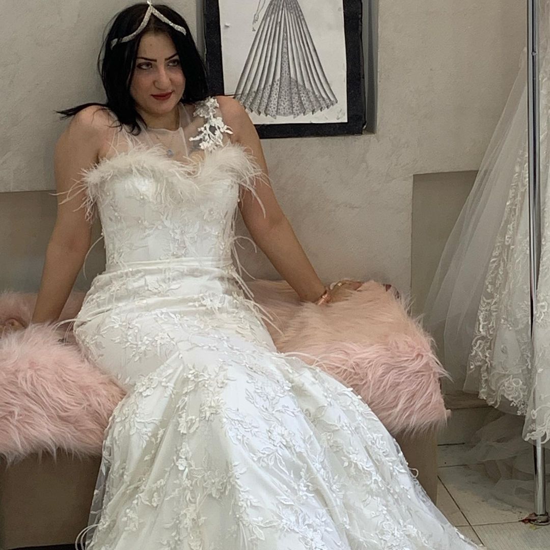 Gorgeous South African Mermaid Wedding Dresses Sheer Neck Feather Lace Appliques Bridal Gowns Princess Sweep Train Wedding