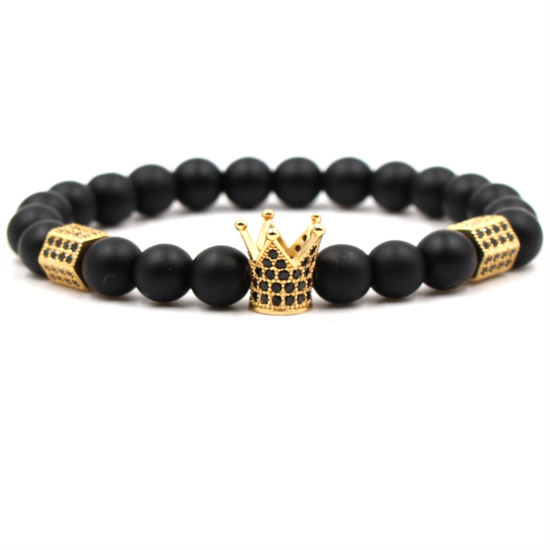 Top Selling Copper Zircon Crown Charm Natural Stone Beads Strands Elastic Bracelet for Men Women Couples 
Top Selling Copper Zircon Crown Charm Natural Stone Beads Strands Elastic Bracelet for Men Women Couples