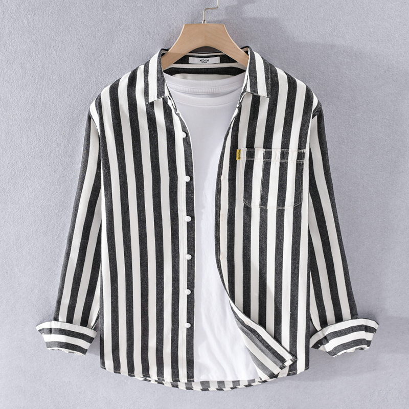 2021 New Listrado Manga Longa Shirt Da Forma Dos Casuais Primavera e Outono Para Os Homens Confortvel Camisas Soltas Topos Masculinos Ufrw, Blue stripe
2021 New Listrado Manga Longa Shirt Da Forma Dos Casuais Primavera e Outono Para Os Homens Confortvel Camisas Soltas Topos Masculinos Ufrw, Blue stripe