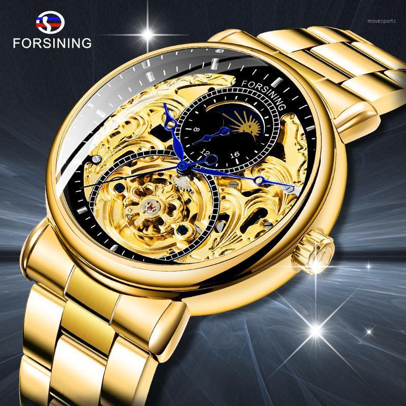 Forsining Mens Skeleton Automatic Mechanical Watch Golden Vintage Moon Phase Steel Male Wristwatch Top Montre Homme Wristwatche Wristwatches, Silver white
Forsining Mens Skeleton Automatic Mechanical Watch Golden Vintage Moon Phase Steel Male Wristwatch Top Montre Homme Wristwatche Wristwatches, Silver white