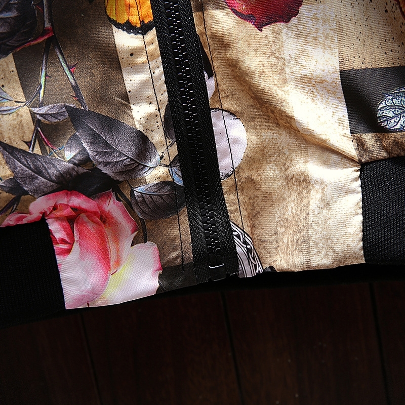 DIMUSI Mens Jackets Spring Autumn Fashion Mens Hip Hop Anorak Coats Men Stand Collar Slim Flower Bomber Jackets Clothing 5XL T200502