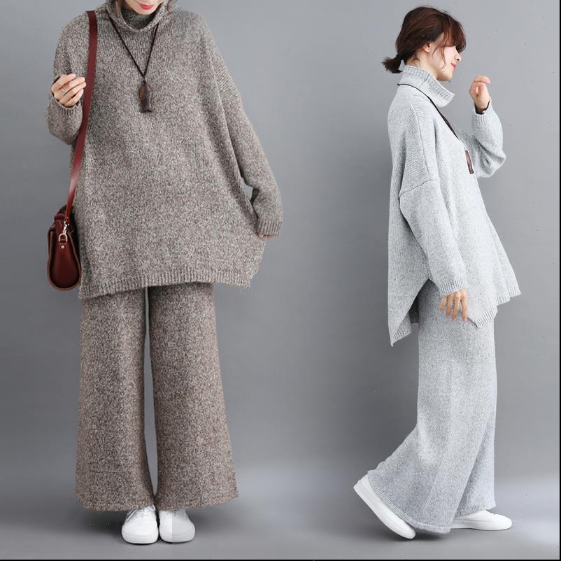 plus size 2 pieces womenpant sets turtleneck knitted sweaters pullovers and wide leg warm lady suits, White
plus size 2 pieces womenpant sets turtleneck knitted sweaters pullovers and wide leg warm lady suits, White