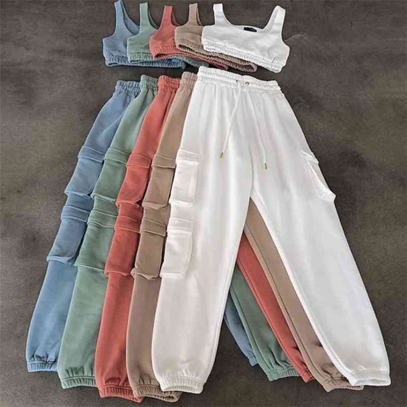 Women Sports Casual Set 2 Piece Sweatshirt Crop Tops Pocket Sweatpants Baggy Pants Tracksuit Streetwear Joggers Summer Outfits 210709, Beige pants only
Women Sports Casual Set 2 Piece Sweatshirt Crop Tops Pocket Sweatpants Baggy Pants Tracksuit Streetwear Joggers Summer Outfits 210709, Beige pants only