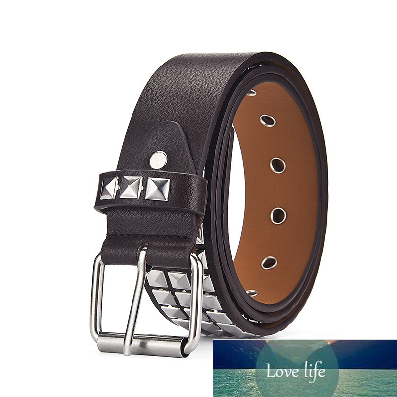 Fashion Square Beads Rivet Belt for Women Men Punk Rock With Pin Buckle Studded Belt for Dress Jeans Ceinture Femme Dropshipping Factory price expert 