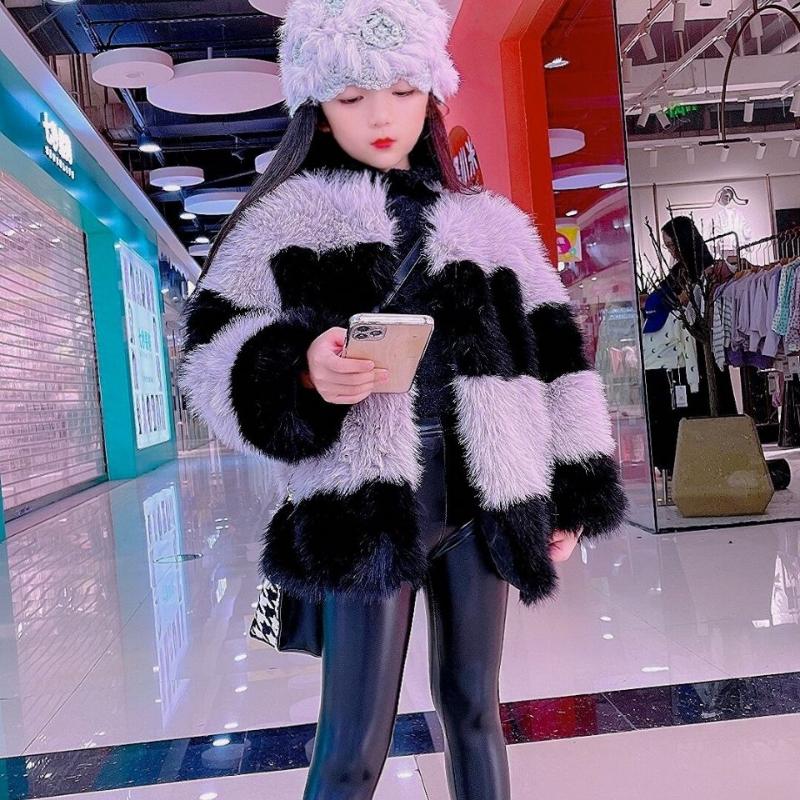 Jackets Fall Winter Girls Faux Fur Coat Long Sleeve Warm Jacket For Kids O-neck Woven Overcoat Child Raccoon Coats Outerwear, Blue;gray
Jackets Fall Winter Girls Faux Fur Coat Long Sleeve Warm Jacket For Kids O-neck Woven Overcoat Child Raccoon Coats Outerwear, Blue;gray