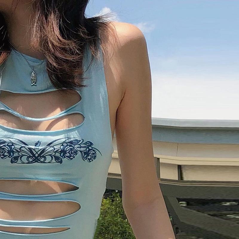 Women' Tanks & Camis Egirl Fairy Core Cloth Summer Street Fashion Print Hollow Out Crop Vest Ropa De Mujer Y2k Top Korean
Women' Tanks & Camis Egirl Fairy Core Cloth Summer Street Fashion Print Hollow Out Crop Vest Ropa De Mujer Y2k Top Korean