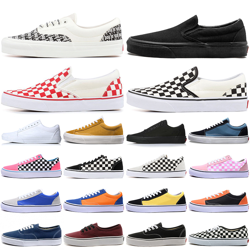 

high quality van old skool canvas shoes Men Women Fear of God Triple White Black Red Blue Pink fashion slip on skateboard flat mens sports sneakers trainers, Item #1
