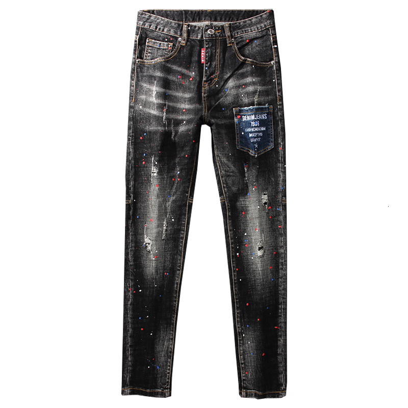 2021 New Fashion Streetwear Men Jeans Retro Gray Painted Designer Ripped Trousers Patch Pocket Slim Fit Elastic Hip Hop Pencil Pants 4qyg, Black gray
2021 New Fashion Streetwear Men Jeans Retro Gray Painted Designer Ripped Trousers Patch Pocket Slim Fit Elastic Hip Hop Pencil Pants 4qyg, Black gray