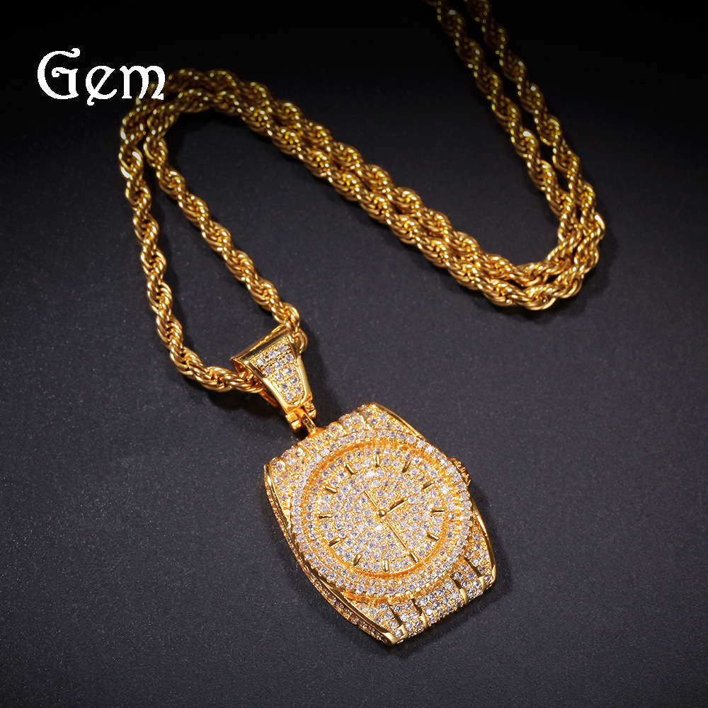 Hip hop personality zircon dial pendant watch Pendant dialpendant