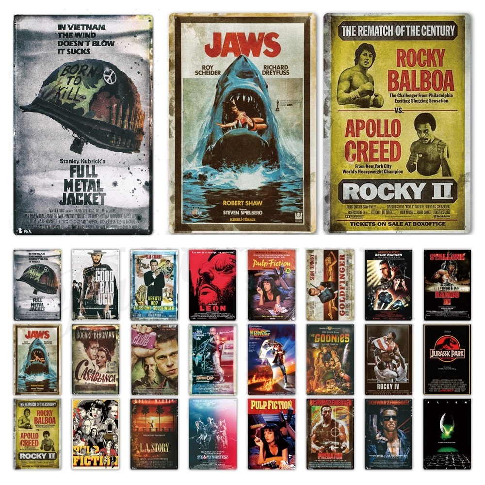 2021 Classic Movie Metal Signs Wall Film Poster Tin Sign Plaque Metal Vintage Home Wall Decor for Bar Pub Club Man Cave Famous Size 30X20cm
2021 Classic Movie Metal Signs Wall Film Poster Tin Sign Plaque Metal Vintage Home Wall Decor for Bar Pub Club Man Cave Famous Size 30X20cm