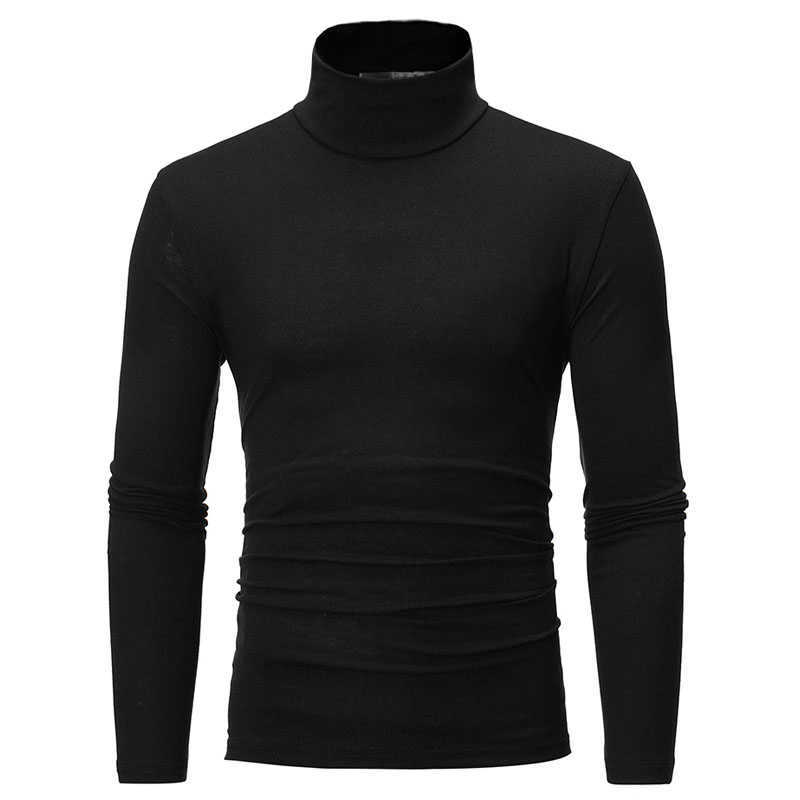 turtleneck for men Solid color slim elastic thin pullover men Spring Autumn turtleneck men sweater knitting 210929