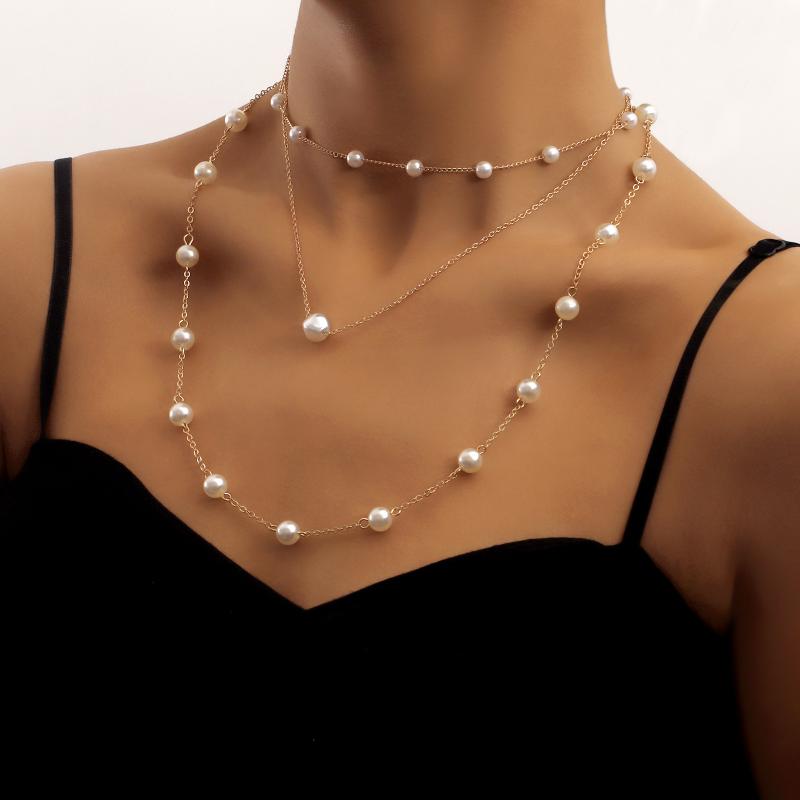 Pendant Necklaces Baroque Multilayer Eyelet Chain Pearl Necklace Women Vintage Choker Wedding Gift Jewelry
Pendant Necklaces Baroque Multilayer Eyelet Chain Pearl Necklace Women Vintage Choker Wedding Gift Jewelry