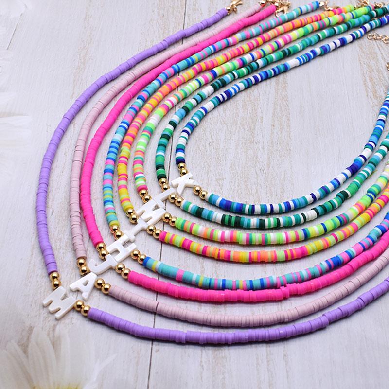 Chokers Boho 26 Letter Shell Pendant Choker Necklace Polymer Clay Beads For Women Necklaces Femme Party Jewelry Gift
Chokers Boho 26 Letter Shell Pendant Choker Necklace Polymer Clay Beads For Women Necklaces Femme Party Jewelry Gift