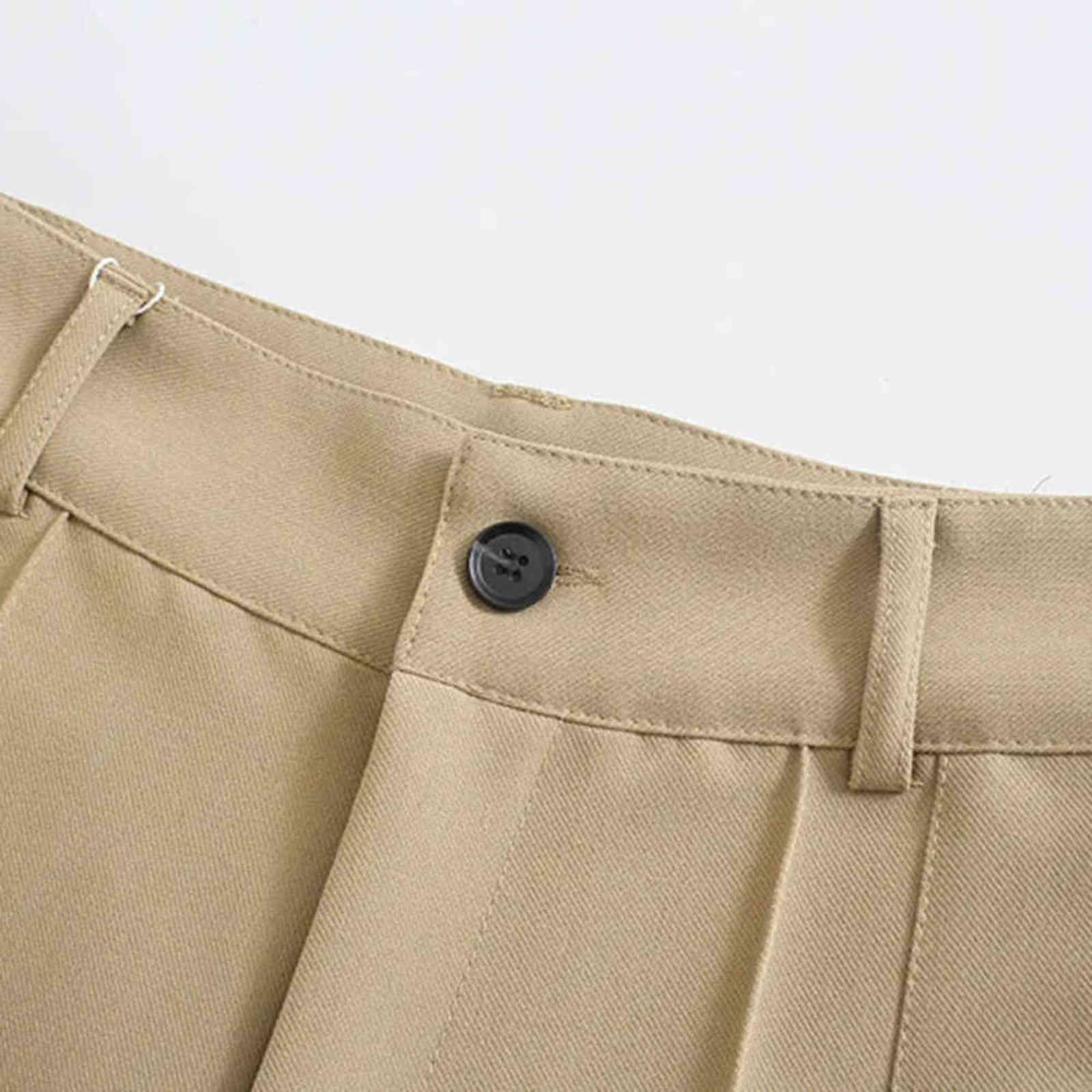 XEASY Summer Women Vintage Solid Pants Female Office Lady Bottoms Slim High Waist Casual Chic Straight Trousers 211124Z