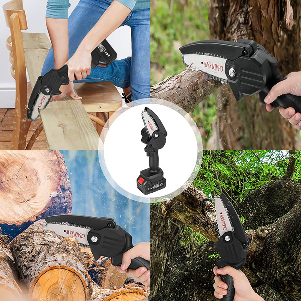 Pruning Tools Small Chainsaw One-Hand Pruning Saw Cordless Electric Portable Battery-Powered Chain With Protect Flip Bezel Led Light For Tree Branch W