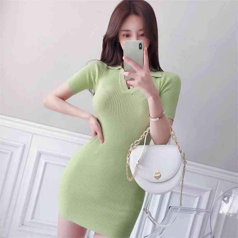 Summer Knitted Mini Dress for women Korea V neck cotton sundress Ladies casual Office Dresses 210602, Fruit green
Summer Knitted Mini Dress for women Korea V neck cotton sundress Ladies casual Office Dresses 210602, Fruit green