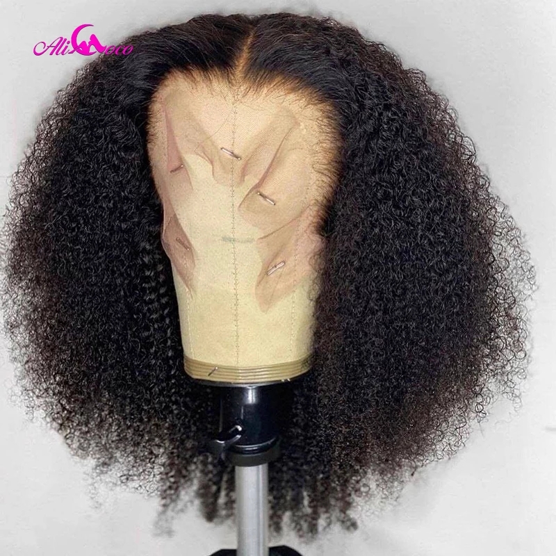 Transparent Short Curly Bob Lace Front Synthetic Hair Wigs Brazilian Lace Frontal Wigs For Women Natural hairline