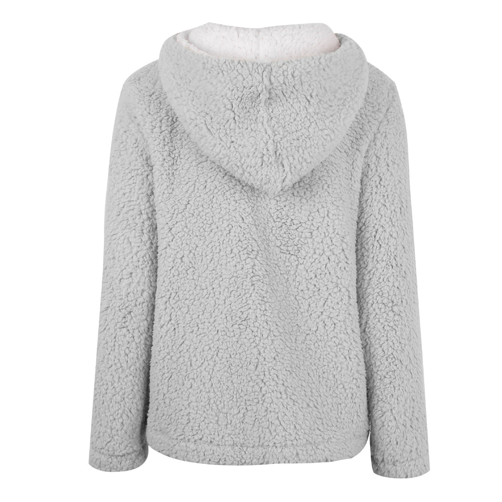 Ladies With Pocket Fashion High Collar Warm Zipper Up Long Sleeve Casual Autumn Winter Loose Soft Women Hoodie Outwear Solid T200525