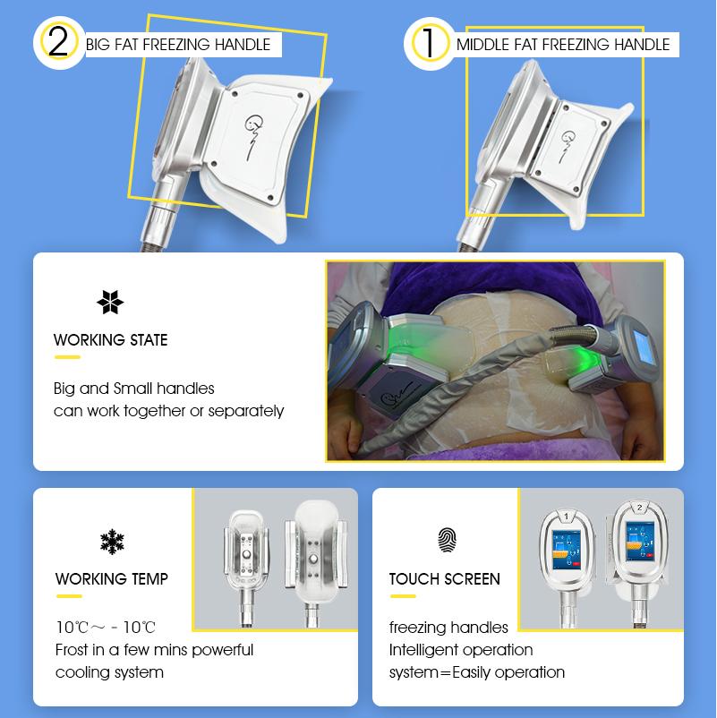 6-in-1 fat freezing Slimming machine cryolipolysis 3D Cryo Handles Slim equipment Frozen cellulite Device 360 Degree Loss weight