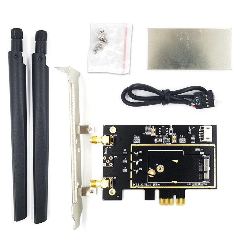 BCM94360CS2 BCM943224PCIEBT2 Wlan Wifi Card to Desktop PCIe PCI-E 1X Converter Dual Band Bluetooth Adapter
BCM94360CS2 BCM943224PCIEBT2 Wlan Wifi Card to Desktop PCIe PCI-E 1X Converter Dual Band Bluetooth Adapter