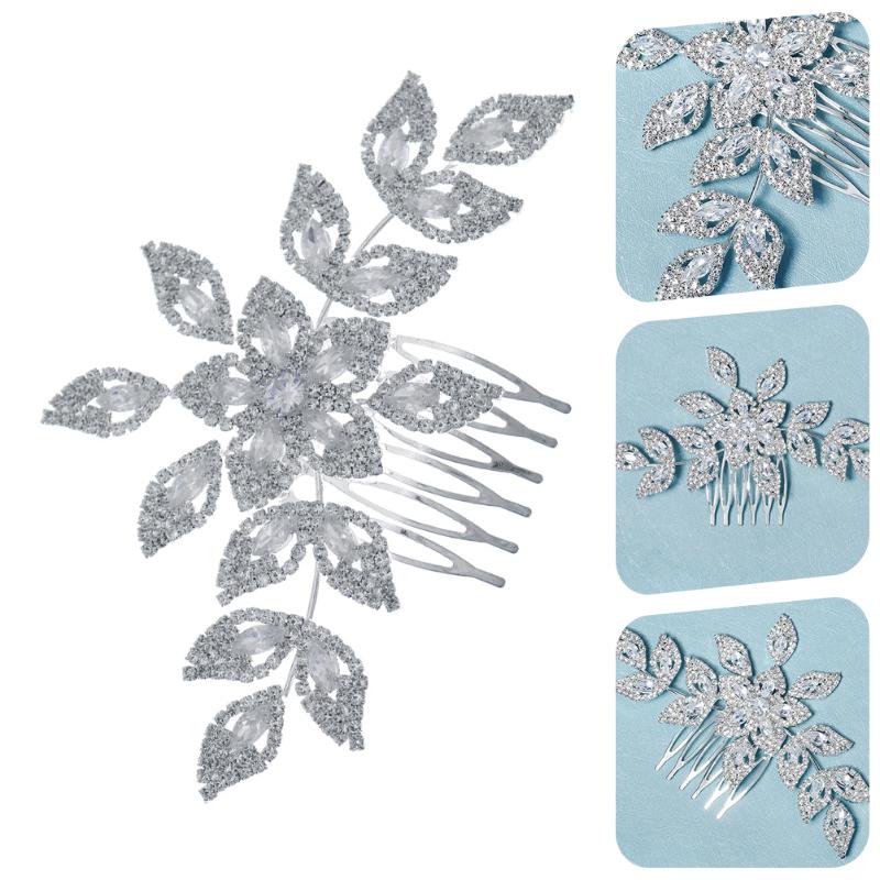 Hair Clips & Barrettes Luxurious Rhinestone Comb Hairpin Leaf Bride Headdress, Golden;silver
Hair Clips & Barrettes Luxurious Rhinestone Comb Hairpin Leaf Bride Headdress, Golden;silver