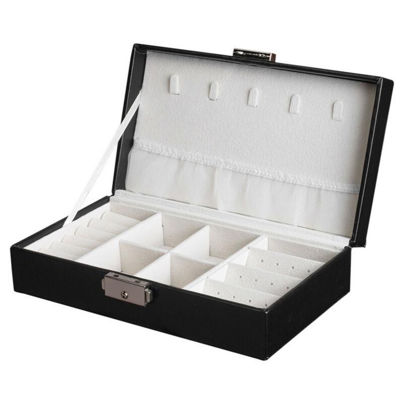 Portable Leather Jewelry Box Earring Rings Necklace Display Tray Velvet Case Storage Holder Ornaments Organizer, Black
Portable Leather Jewelry Box Earring Rings Necklace Display Tray Velvet Case Storage Holder Ornaments Organizer, Black